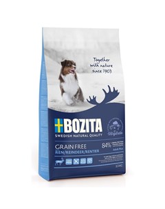 Grain Free Reindeer 30 20 сухой корм беззерновой для взрослых собак c нормальным и повышенным уровне Bozita