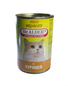 Dr Alders Cat Garant полнорационный влажный корм для кошек с курицей кусочки в соусе в консервах 415 Dr. alder's