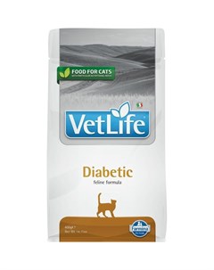 Vet Life Natural Diet Cat Diabetic сухой корм для кошек при диабете 400 г Farmina