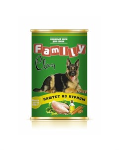 Family влажный корм для собак паштет из курицы в консервах 970 г Clan
