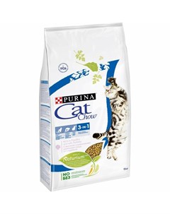 Сухой корм 3 в 1 с высоким содержанием домашней птицы и синдейкой Cat chow