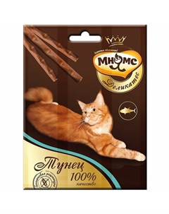 Деликатес лакомство для кошек лакомые палочки с тунцом 9 см 4 г 3 шт в упаковке Мнямс