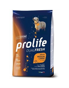 Dual Fresh Adult сухой корм для собак с индейкой свининой и рисом 2 5 кг Prolife