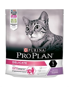 Delicate сухой корм для кошек с чувствительным пищеварением с высоким содержанием индейки 400 г Pro plan
