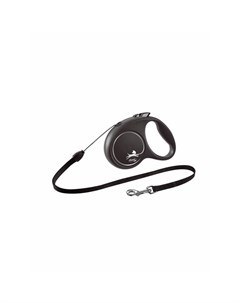 Black Design cord S поводок рулетка для собак черная 5 м до 12 кг Flexi