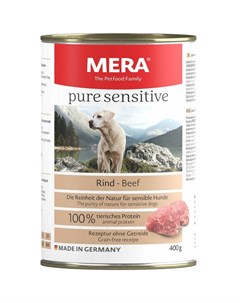 Pure Sensitive Nassfutter консервы для собак с говядиной 0 400 кг Mera