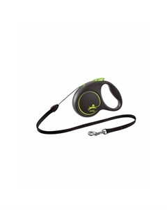 Black Design cord S поводок рулетка для собак зеленая 5 м до 12 кг Flexi