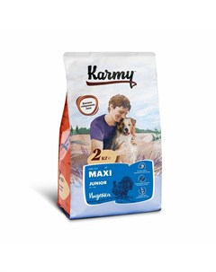 Maxi Junior полнорационный сухой корм для щенков крупных пород с индейкой 2 кг Karmy