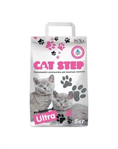 Наполнитель Professional Ultra для кошачьих туалетов бентонитовый комкующийся 5 кг Cat step