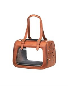 Складная сумка переноска для собак и кошек до 6 кг коричневая Ibiyaya