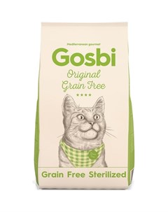 Сухой беззерновой корм Original Cat Grain Free Sterilized для стерилизованных кошек с курицей 7 кг Gosbi