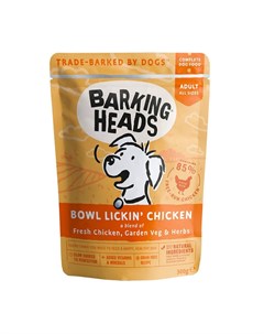 Влажный корм Bowl Lickin Chicken для взрослых собак с курицей 0 300 кг Barking heads