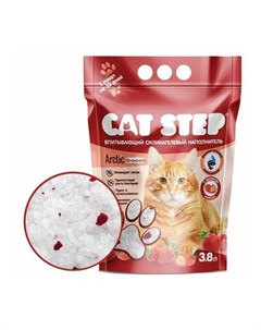 Наполнитель Клубника для кошачьих туалетов силикагелевый впитывающий 3 8 л Cat step