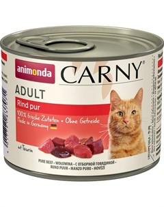 Carny Adult влажный корм для кошек фарш из говядины кусочки в желе в консервах 200 г Animonda