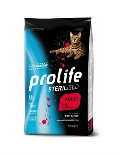 Sterilised сухой корм для кошек кастрированных и стерилизованных с говядиной и рисом 400 г Prolife