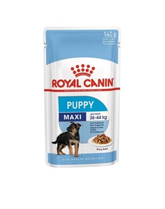 Maxi Puppy полнорационный влажный корм для щенков крупных пород кусочки в соусе в паучах 140 г Royal canin