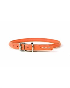 Ошейник круглый для длинношерстных собак ширина 10 мм длина 33 41 см оранжевый Collar glamour