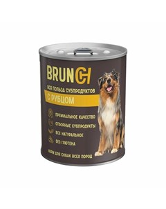 Влажный корм для взрослых собак с рубцом в консервах 340 г Brunch