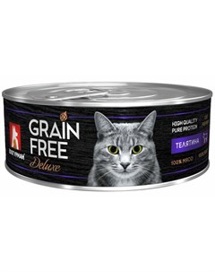 Grain Free Deluxe влажный корм для кошек беззерновой с телятиной кусочки в желе в консервах 100 г Зоогурман