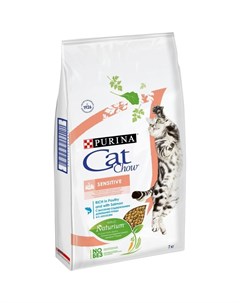 Сухой корм для кошек с чувствительным пищеварением с высоким содержанием домашней птицы с лососем 7  Cat chow