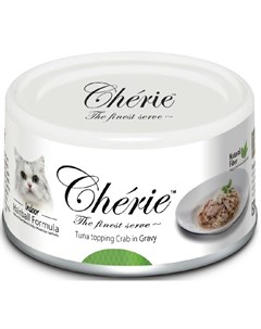 Cherie Hairball Control влажный корм для кошек с тунцом и мясом краба в подливе 80 г Pettric