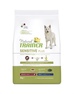 Natural Sensitive Plus гипоаллергенный сухой корм для взрослых собак средних и крупных пород с конин Trainer