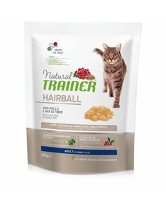 Natural Cat Hairball Adult With Chicken сухой корм для взрослых кошек для выведения шерсти с курицей Trainer