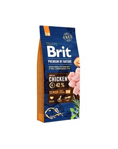 Premium by Nature Senior S M сухой корм для пожилых собак мелких и средних пород с курицей Brit*