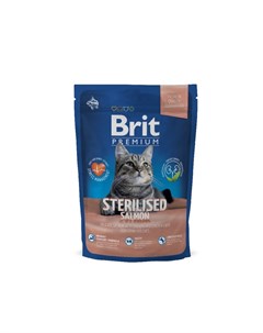Сухой корм Premium Cat Sterilised для стерилизованных кошек с лососем курицей и куриной печенью 800  Brit*