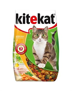 Полнорационный сухой корм для кошек с аппетитной курочкой Kitekat