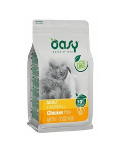 Dry Cat Adult Hairball сухой корм для взрослых кошек сухой корм для выведения шерсти с курицей 300 г Oasy