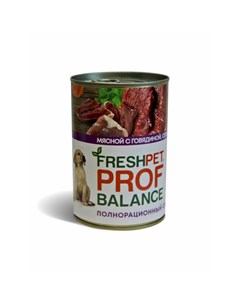 Влажный корм для щенков всех пород с говядиной сердцем и рисом в консервах 410 г Freshpet prof balance