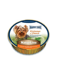 Natur Line полнорационный влажный корм для щенков паштет с курицей и уткой в ламистерах 85 г Happy dog