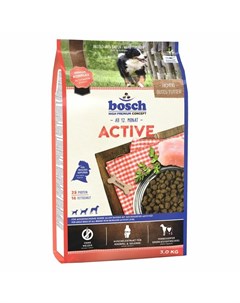 Сухой корм Аctive для взрослых собак с повышенным уровнем активности с мясом домашней птицы 3 кг Bosch