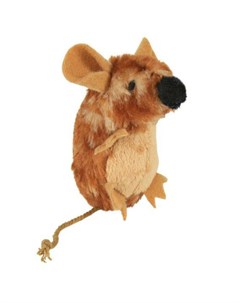 Игрушка Мышь 8 см с пищалкой плюш коричневый Trixie