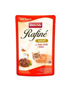 Rafine Soupe Adult влажный корм для кошек с индейкой телятиной и сыром кусочки в подливе в паучах 10 Animonda
