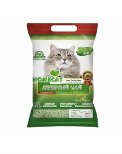 Наполнитель для кошачьего туалета Эколайн Зеленый чай комкующийся 6 л 2 8 кг Homecat