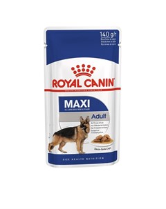 Maxi Adult полнорационный влажный корм для собак крупных пород кусочки в соусе в паучах 140 г Royal canin