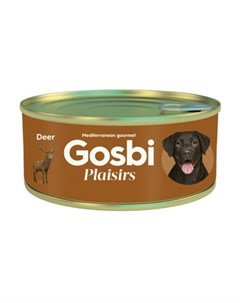 Влажный корм Plaisirs для взрослых собак с олениной 185 г Gosbi