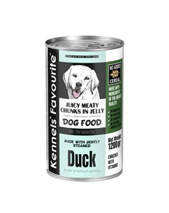Влажный корм Kennels Favourite Canned Food Duck для взрослых собак всех пород с кусочками утки в жел Kennels` favourite