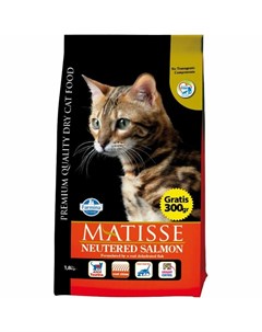 Сухой корм Matisse Neutered Salmon для взрослых кастрированных котов и стерилизованных кошек с лосос Farmina
