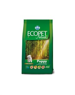 Ecopet Natural Puppy Mini сухой корм с курицей для щенков мелких пород беременных и лактирующих сук Farmina