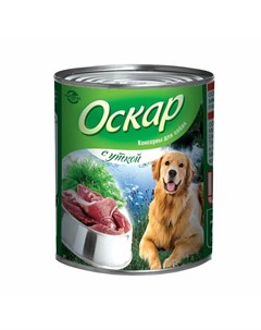 Влажный корм для собак фарш из утки в консервах 750 г Оскар