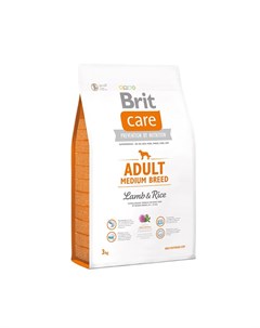 Сухой корм Care Adult Medium Breed Lamb Rice для взрослых собак средних пород с ягненком и рисом 3 к Brit*