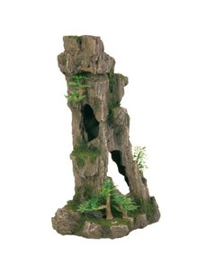 Грот для аквариума скала с пещерой и растениями 17 см пластиковый Trixie