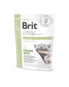 Сухой беззерновой корм VDC Diabetes для взрослых кошек при диабете с курицей 400 г Brit*