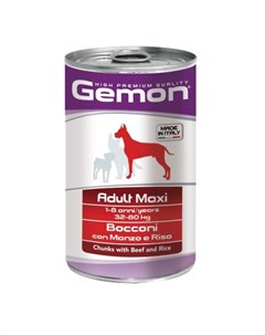 Dog Maxi полнорационный влажный корм для собак крупных пород с говядиной и рисом кусочки в соусе в к Gemon