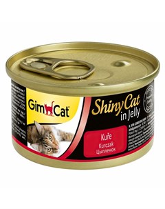 ShinyCat влажный корм для кошек из цыпленка кусочки в желе в консервах 70 г Gimcat
