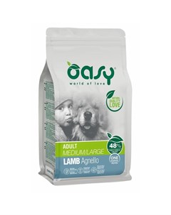 Dry Dog OAP Adult Medium Large сухой корм для собак средних пород с ягненком 2 5 кг Oasy