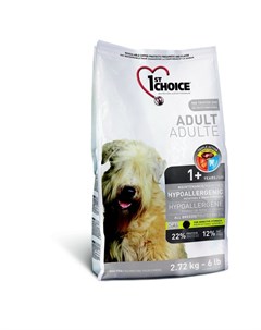 Adult для взрослых собак гипоаллергенный с уткой и картофелем 2 72 кг 1st choice